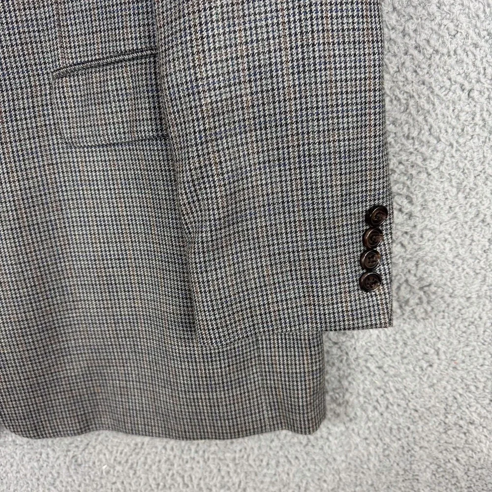 Lauren Ralph Lauren Blazer Mens 44L Houndstooth Silk‎ Wool Two Button Sport Coat